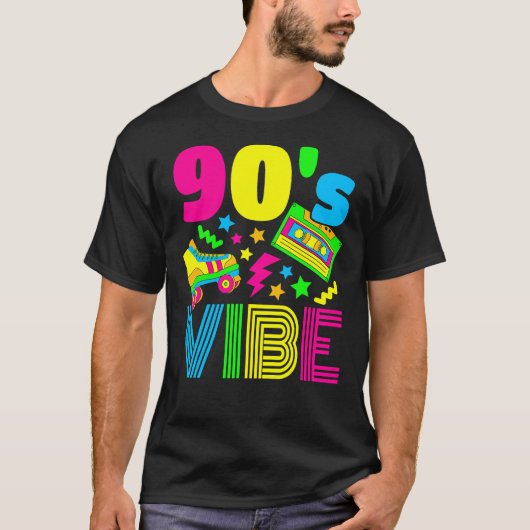 Vibe 1990s Mode 90s Theme Outfit Nineties T T-shirt (Voorkant)