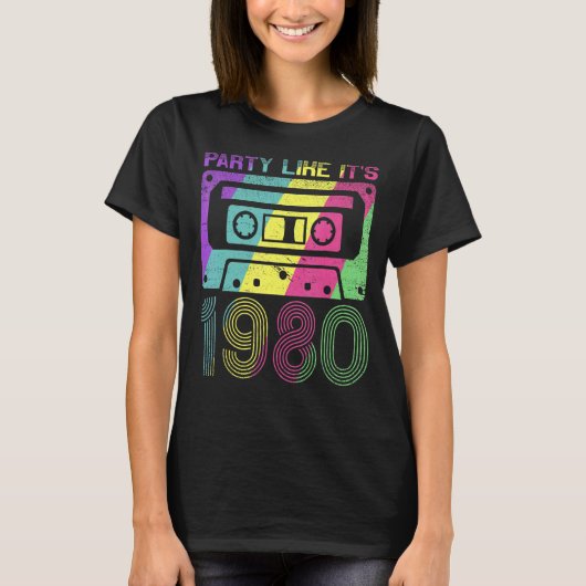 Vibe  80-feesten zoals in 1980 Retro T-shirt (Voorkant)