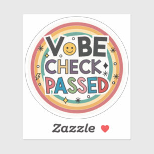 Vibe Check Geslaagd Regenboog Sticker Positieve