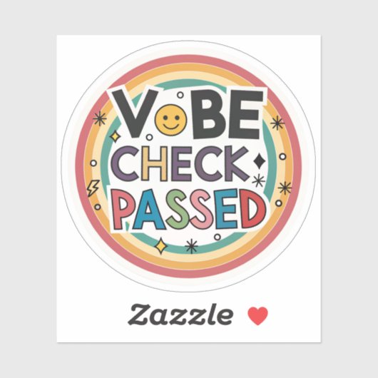 Vibe Check Geslaagd Regenboog Sticker | Positieve (Vel)