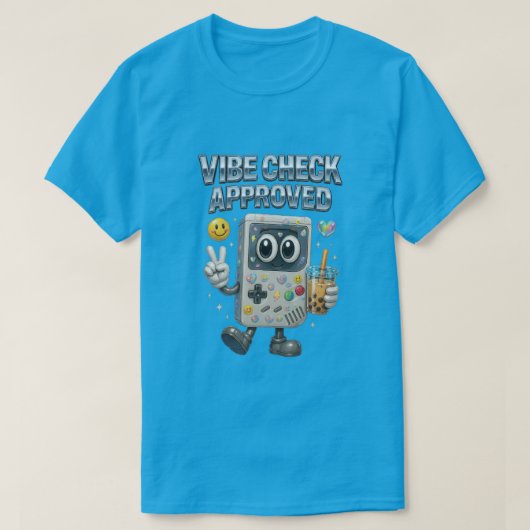 Vibe Check Goedgekeurde Schattigee Retro Gamer! T-shirt (Design voorkant)