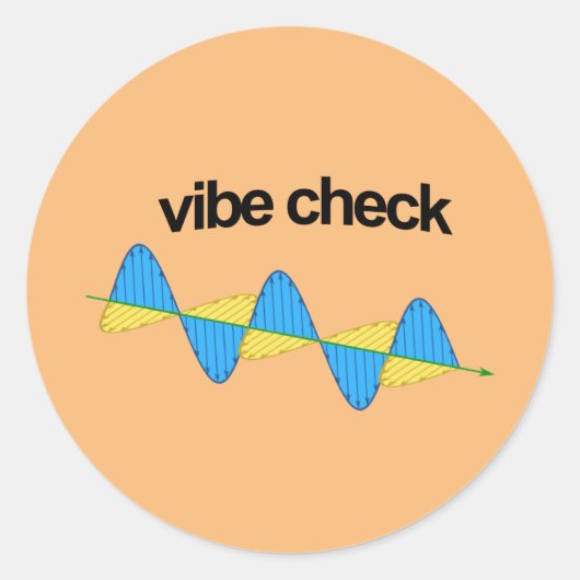 Vibe check T-shirt Ronde Sticker (Voorkant)