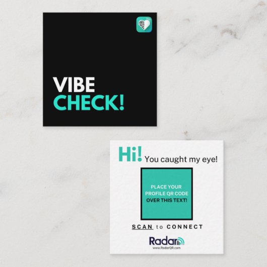 VIBE CHECK VIERKANTE VISITEKAARTJE (Voorkant / Achterkant)