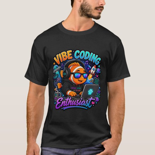 Vibe Coding Clownvis Kawaii Sticker – Clown Vis T-shirt (Voorkant)
