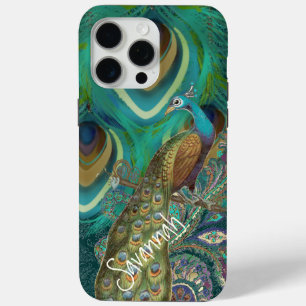 Vibe Damask Peacock Feathers iPhone iPhone 15 Pro Max Hoesje