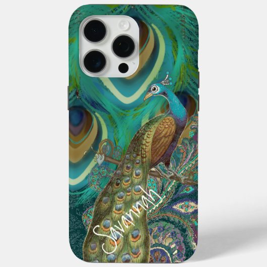Vibe Damask Peacock Feathers iPhone Case-Mate iPhone Case (Achterkant)