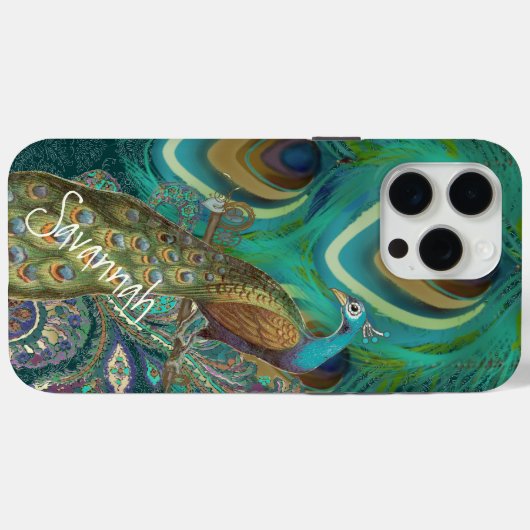 Vibe  Damask Peacock Feathers iPhone Case-Mate iPhone Case (Achterkant (horizontaal))