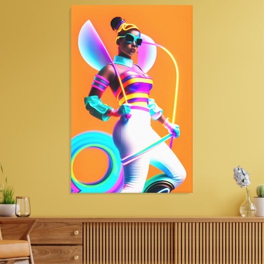 Vibe Jibe Elektrische Ken Gauge Retrowave Fun Canvas Afdruk (Insitu (Woonkamer))