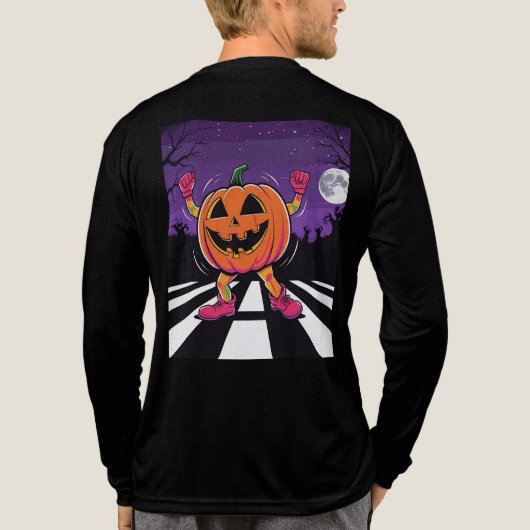 Vibe me Jack-o-lantern Tshirt met lange mouwen (Achterkant volledig)