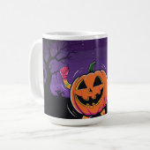 Vibe me Jack-o-lantern Tshirt met lange mouwen Koffiemok (Voorkant links)