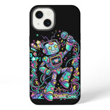 VIBE ON Neon Robot DJ – Kleurrijke Muziekmascotte