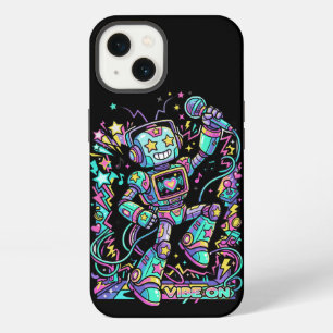 VIBE ON Neon Robot DJ – Kleurrijke Muziekmascotte  iPhone 13 Hoesje