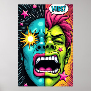 VIBE! Pop Art Schreeuw Poster