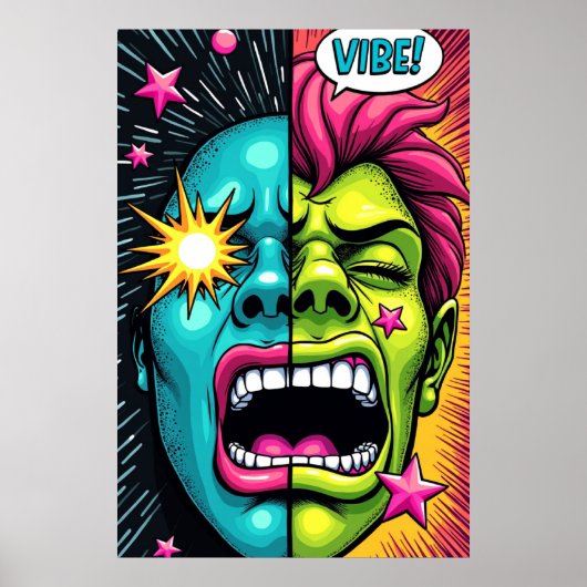 VIBE! Pop Art Schreeuw Poster (Voorkant)