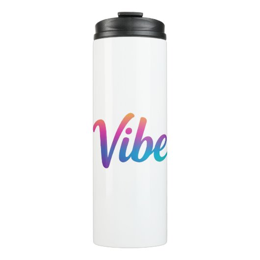 Vibe Rainbow Gradient Script Thermal Tumbler Thermosbeker (Voorkant)