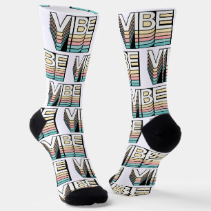 Vibe Retro Esthetiek Moderne Stemming Typografie Sokken