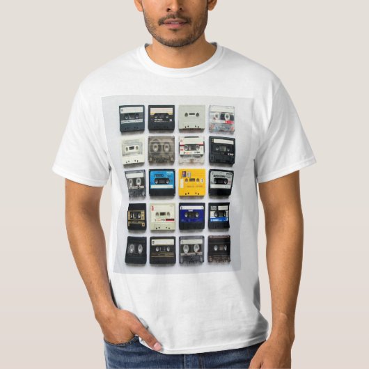  Vibe: Retro Muziekcassettes Mannen T-shirt (Voorkant)