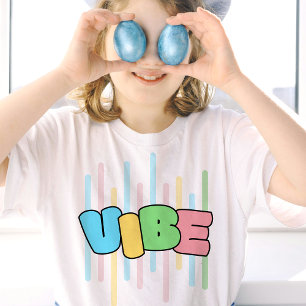 Vibe typo tekst t shirt met kleurrijke strepen DPA