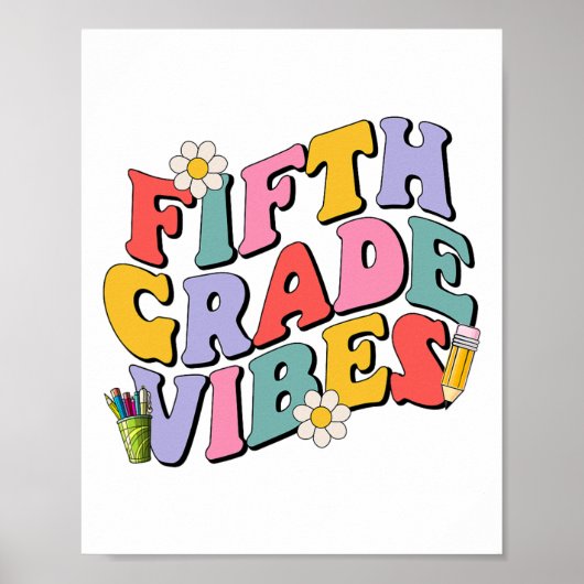 Vibe van de vijfde klas Terug naar school Vijfde k Poster (Voorkant)