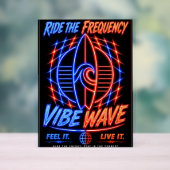 Vibe Wave Neon Surf Poster – Retro Synthwave Esthe (Neutraal)