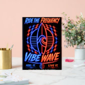 Vibe Wave Neon Surf Poster – Retro Synthwave Esthe (Huwelijk)