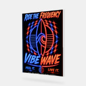 Vibe Wave Neon Surf Poster – Retro Synthwave Esthe (Hoek)
