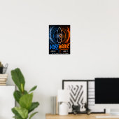 Vibe Wave Neon Surf Poster – Retro Synthwave Esthe (Thuiskantoor)