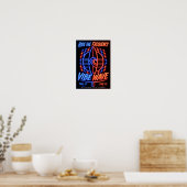 Vibe Wave Neon Surf Poster – Retro Synthwave Esthe (Keuken)