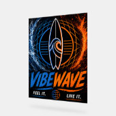 Vibe Wave Neon Surf Poster – Retro Synthwave Esthe (Hoek)