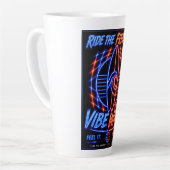 Vibe Wave Neon Surf Poster – Retro Synthwave Esthe Latte Mok (Linkerhoek)