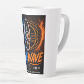 Vibe Wave Neon Surf Poster – Retro Synthwave Esthe Latte Mok (Rechterhoek)