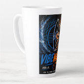 Vibe Wave Neon Surf Poster – Retro Synthwave Esthe Latte Mok (Linkerhoek)