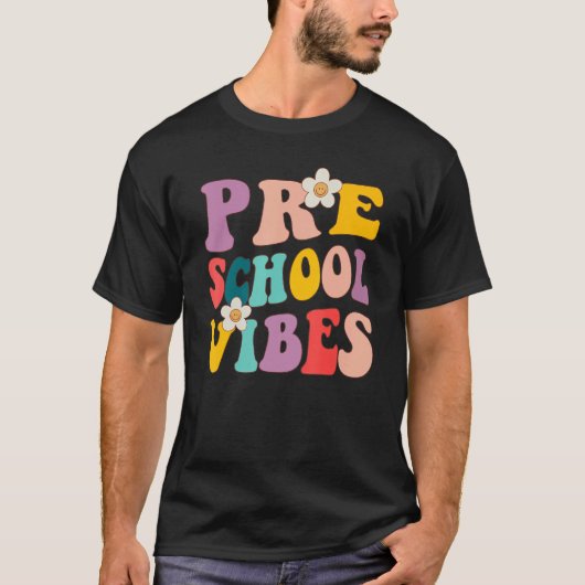 Vibes 1e dag terug naar school leraar S T-shirt (Voorkant)