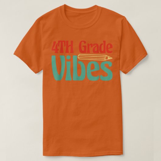 Vibes 4e klas voor meisjes jongens Kinder leraar t T-shirt (Design voorkant)