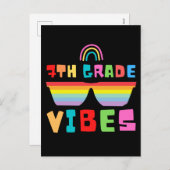 Vibes 7e klas terug naar schoolleraar en -student feestdagenkaart (Voorkant / Achterkant)