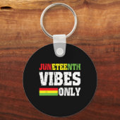 Vibes alleen juni 19 1865 Vibes vieren zwarte gesc Sleutelhanger (Voorkant)