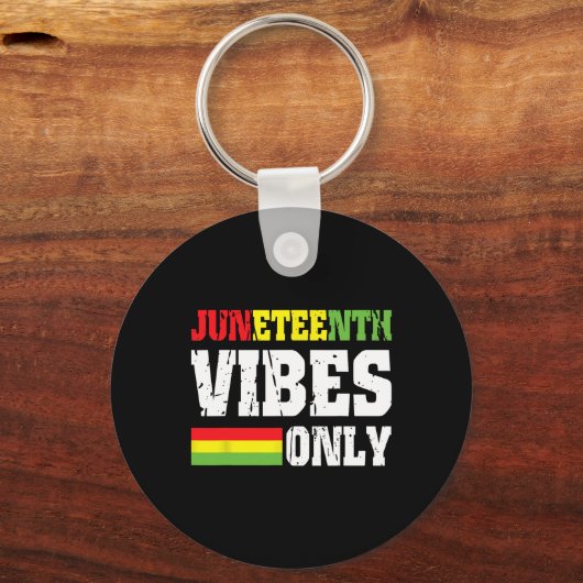 Vibes alleen juni 19 1865 Vibes vieren zwarte gesc Sleutelhanger (Voorkant)