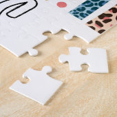 Vibes alleen Zebra Giraffe Cheetah Regenboog Legpuzzel (Zijkant)