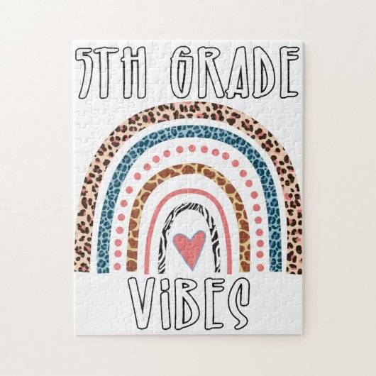 Vibes alleen Zebra Giraffe Cheetah Regenboog Legpuzzel (Verticaal)