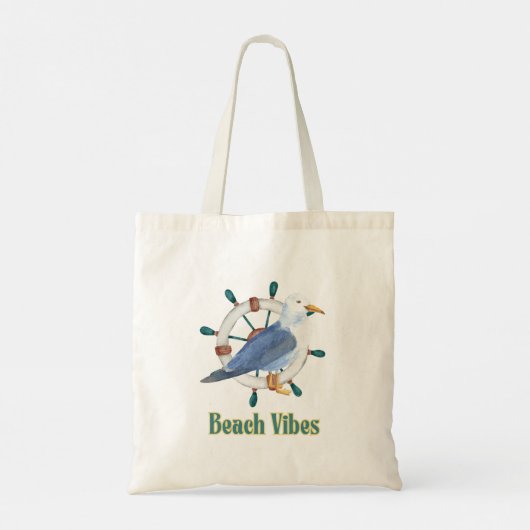 Vibes beach tote bag (Achterkant)