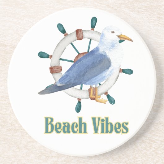 Vibes beach zandsteen onderzetter (Voorkant)