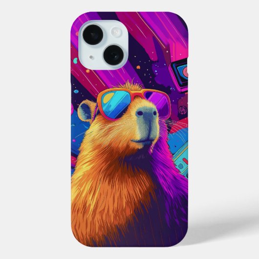 Vibes Capybara Retro Design Case-Mate iPhone Case (Achterkant)
