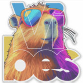 Vibes Capybara Retro Design Sticker (Voorkant)