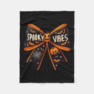 Vibes Coquette Bow Groovy Halloween Vrouwen Meisje Fleece Deken