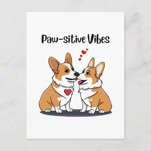 Vibes Corgis in liefde Informatiekaartje (Achterkant)
