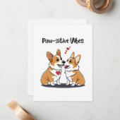 Vibes Corgis in liefde Notitiekaartje (Voorkant / Achterkant in situ)