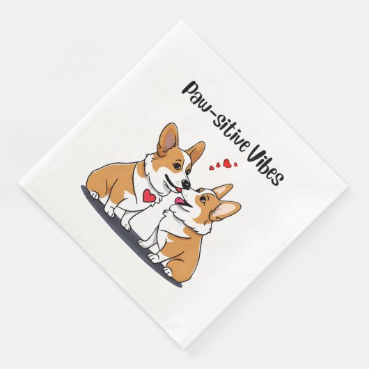Vibes Corgis in liefde Servet (Hoek)