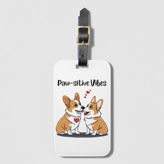 Vibes Corgis in Love Bagagelabel (Voorkant (verticaal))