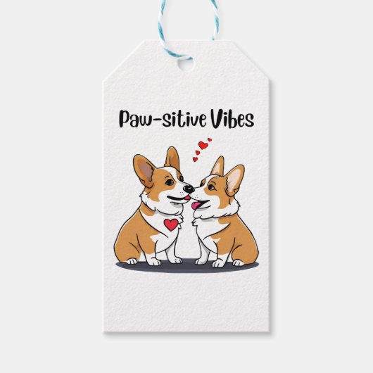 Vibes Corgis in Love Cadeaulabel (Voorkant)