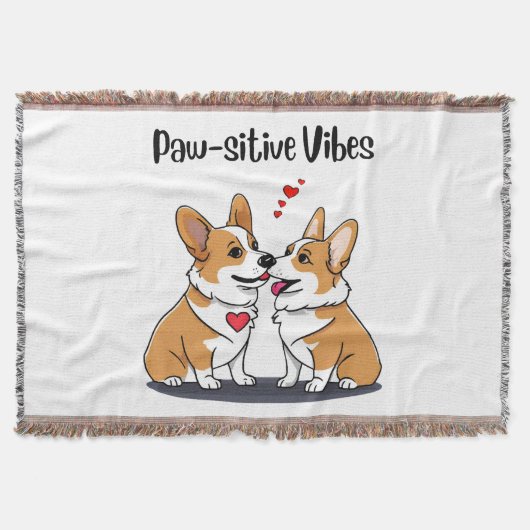 Vibes Corgis in Love Deken (Voorkant)